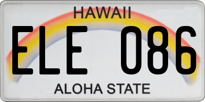 HI license plate ELE086