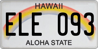 HI license plate ELE093