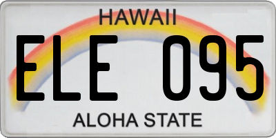 HI license plate ELE095