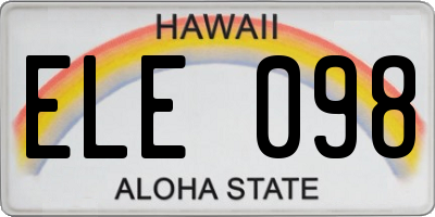 HI license plate ELE098