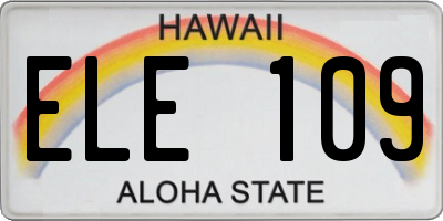 HI license plate ELE109