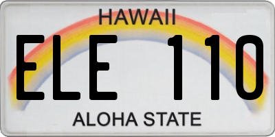 HI license plate ELE110