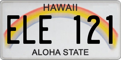 HI license plate ELE121