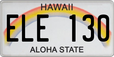 HI license plate ELE130