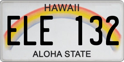 HI license plate ELE132