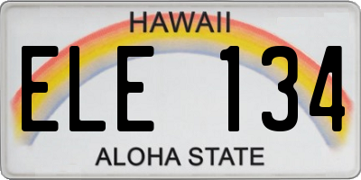 HI license plate ELE134