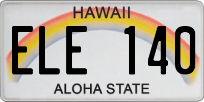 HI license plate ELE140