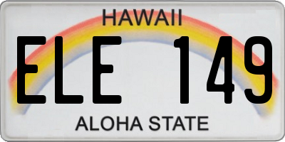 HI license plate ELE149