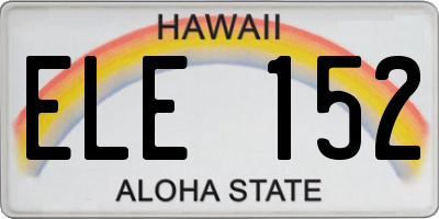 HI license plate ELE152