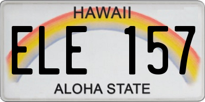 HI license plate ELE157