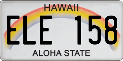 HI license plate ELE158