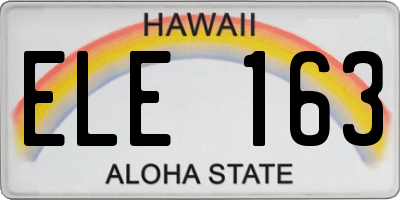 HI license plate ELE163