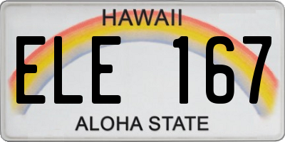 HI license plate ELE167
