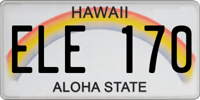 HI license plate ELE170