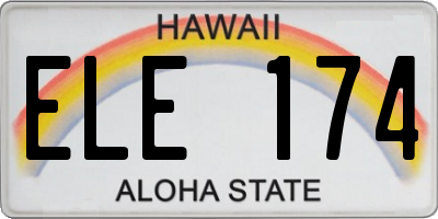 HI license plate ELE174