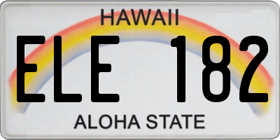 HI license plate ELE182