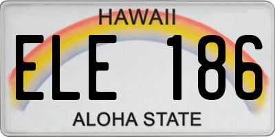 HI license plate ELE186