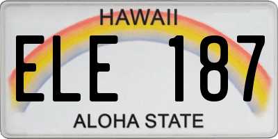 HI license plate ELE187