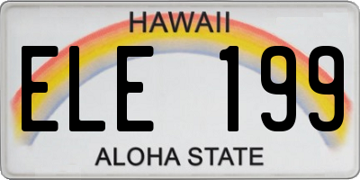 HI license plate ELE199