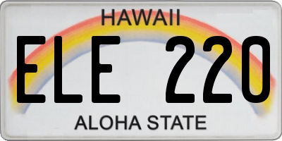 HI license plate ELE220