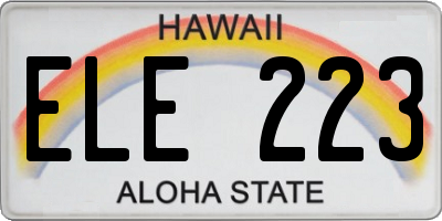 HI license plate ELE223