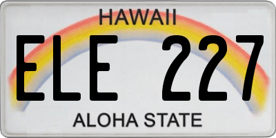 HI license plate ELE227