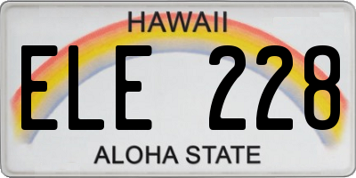 HI license plate ELE228