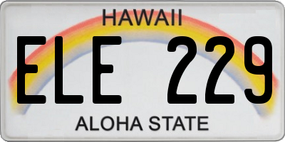 HI license plate ELE229