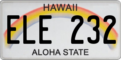 HI license plate ELE232