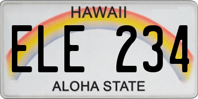 HI license plate ELE234
