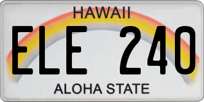 HI license plate ELE240