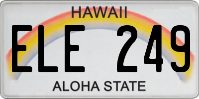 HI license plate ELE249