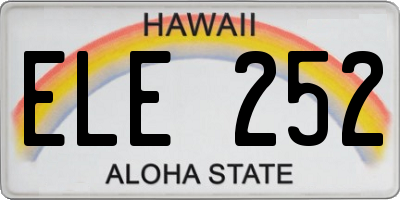 HI license plate ELE252