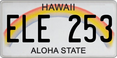 HI license plate ELE253