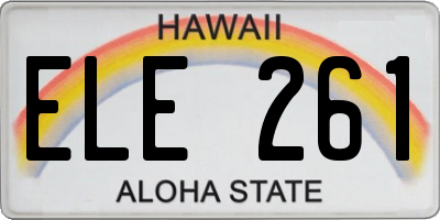 HI license plate ELE261