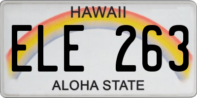 HI license plate ELE263