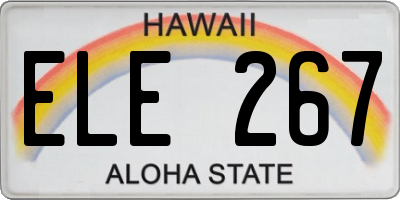 HI license plate ELE267