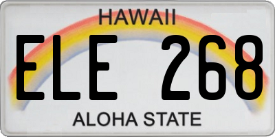 HI license plate ELE268
