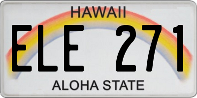 HI license plate ELE271