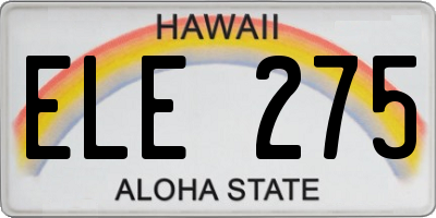 HI license plate ELE275