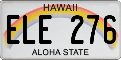 HI license plate ELE276