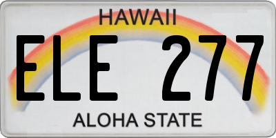 HI license plate ELE277
