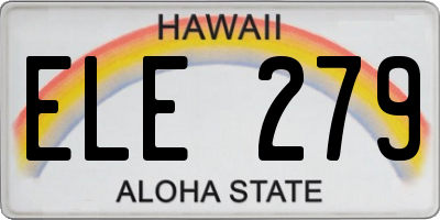 HI license plate ELE279