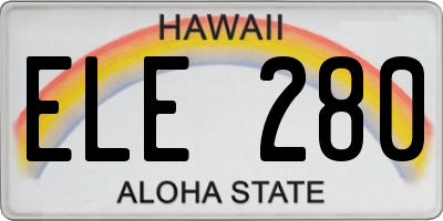 HI license plate ELE280