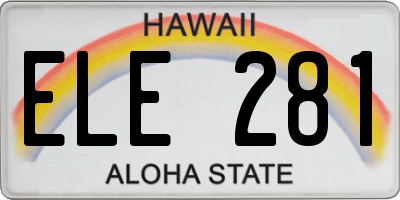 HI license plate ELE281