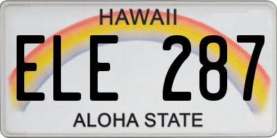 HI license plate ELE287