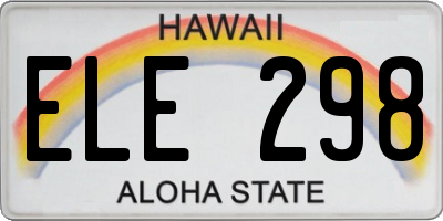 HI license plate ELE298