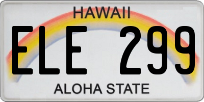HI license plate ELE299