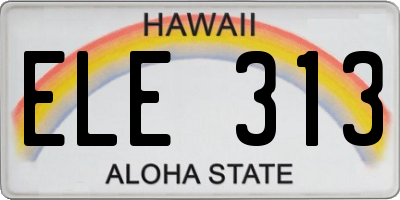HI license plate ELE313