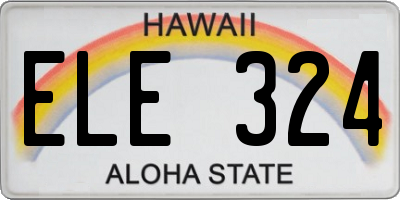 HI license plate ELE324